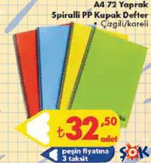 RHİNO A4 72 YAPRAK SPİRALLİ PP KAPAK DEFTER ÇİZGİLİ/KARELİ indirimli fiyat RHİNO A4 72 YAPRAK SPİRALLİ PP KAPAK DEFTER ÇİZGİLİ/KARELİ fiyat ve kampanya bilgisi